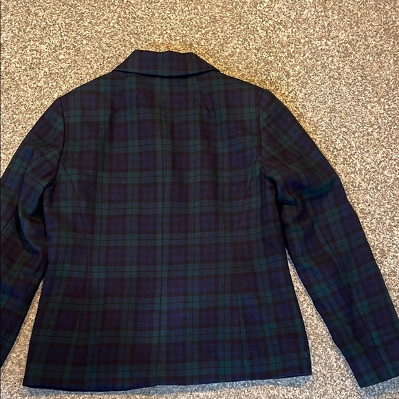 Pendleton Women's Wool Plaid Blazer - Green and Blue - Picture 3 of 4